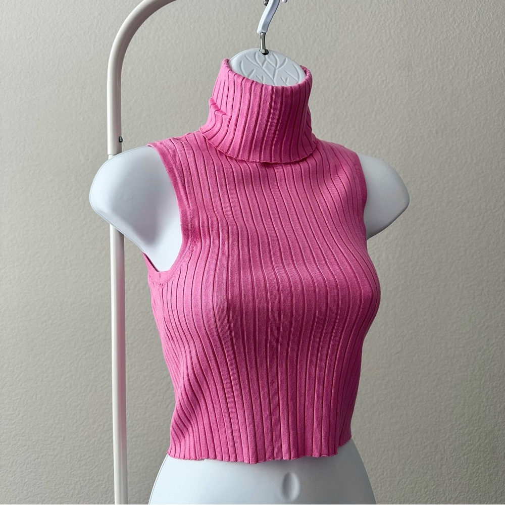 ZARA Ribbed Sleeveless Turtleneck Top - Picture 4 of 8